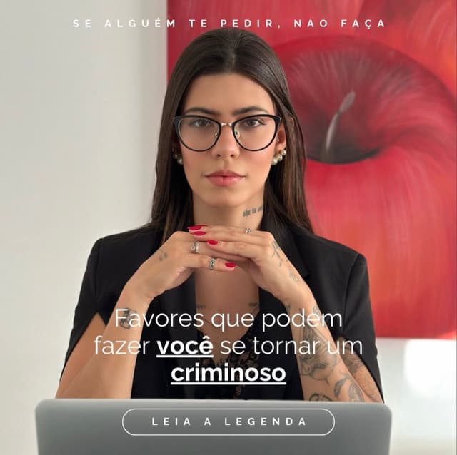 Post do Instagram - Favores que podem fazer você se tornar um criminoso
